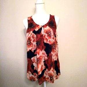 New York and Company Floral Blouse (M)